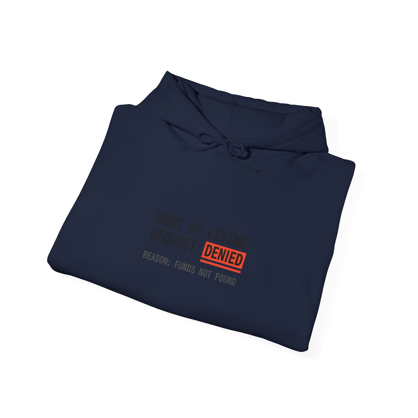Cost of Living Request Denied Hoodie | receipt aesthetic, budget humor