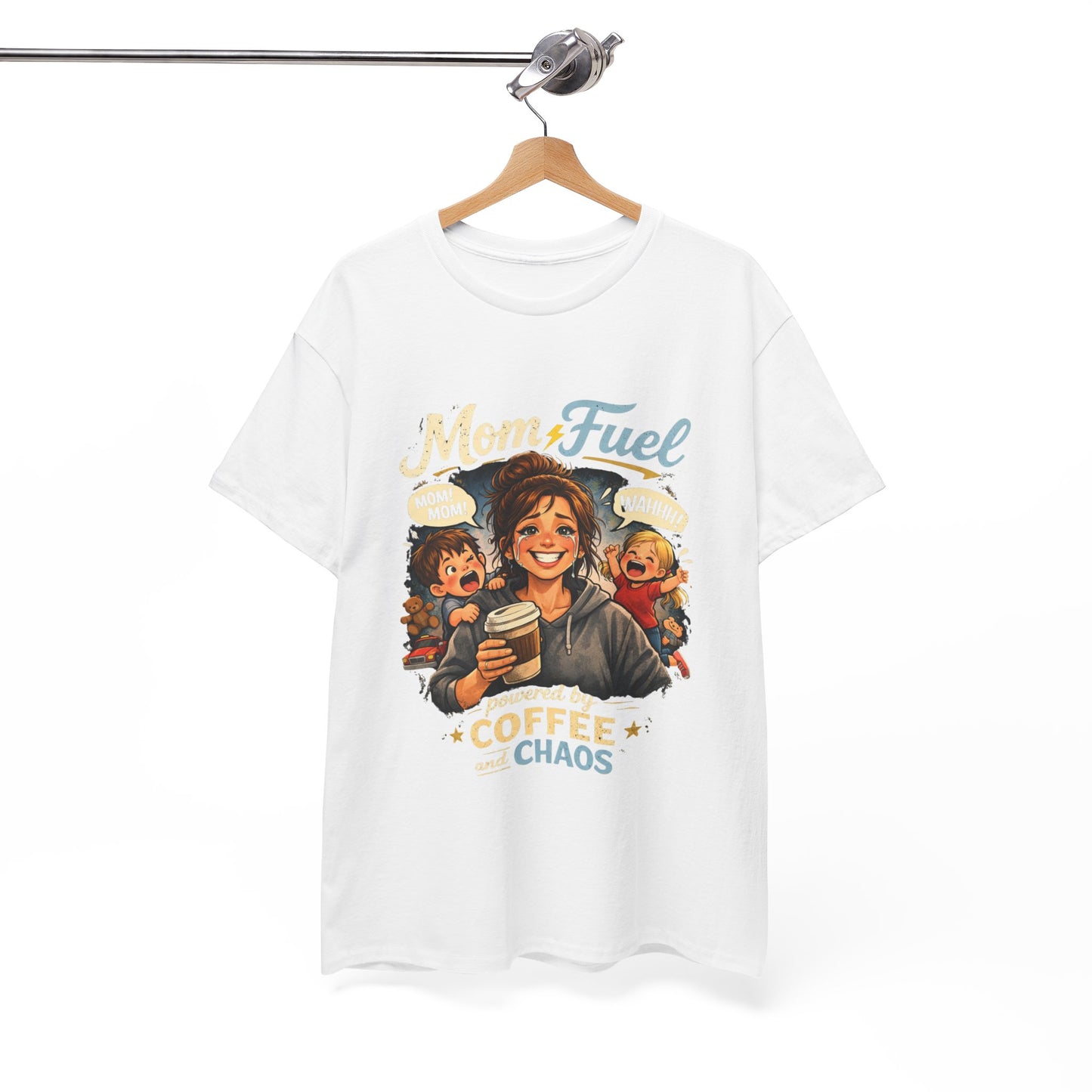 Mom Fuel Coffee & Chaos T-Shirt | Mom Coffee Shirt