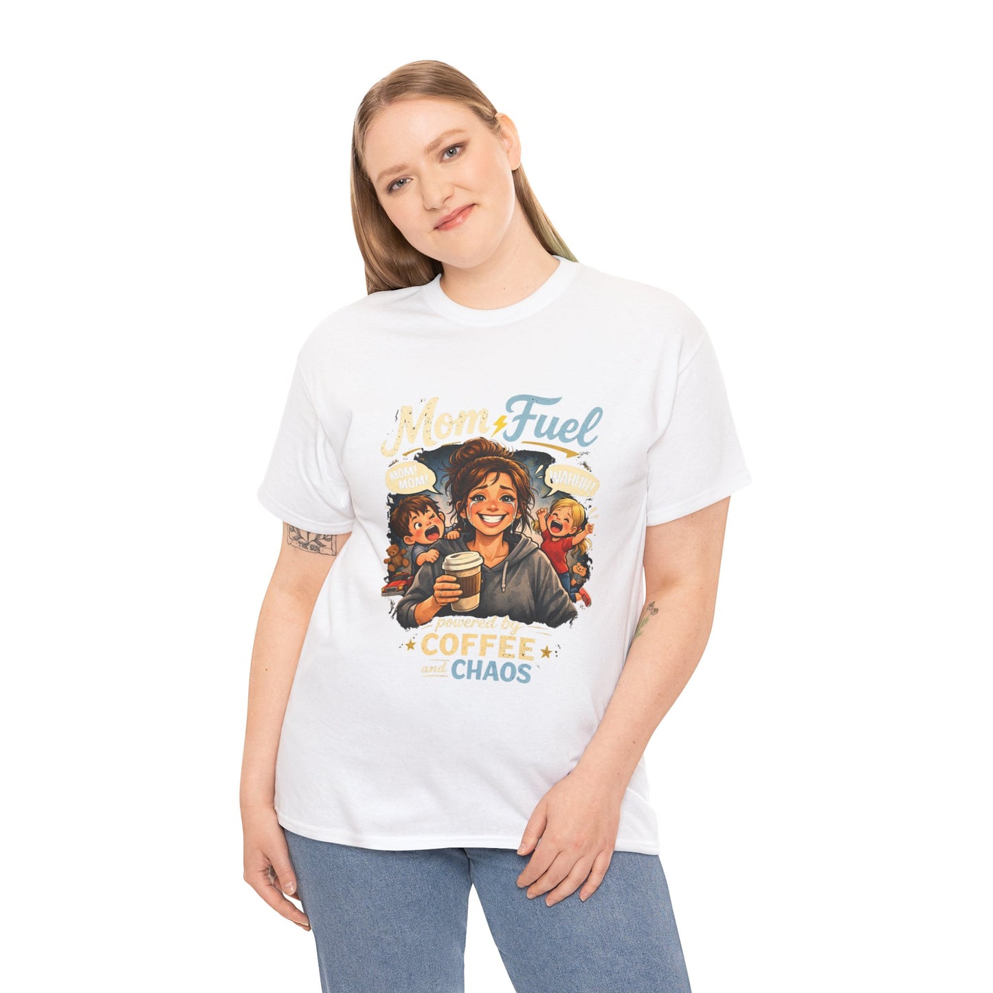Mom Fuel Coffee & Chaos T-Shirt | Mom Coffee Shirt