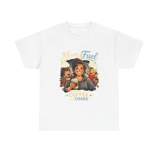 Mom Fuel Coffee & Chaos T-Shirt | Mom Coffee Shirt