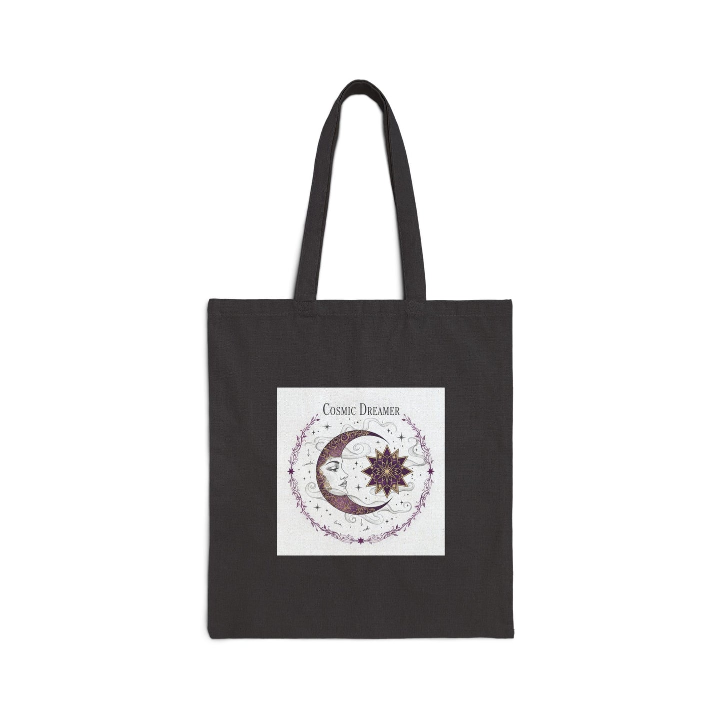 Cosmic Dreamer moon and sun tote bag | canvas tote | celestial boho print