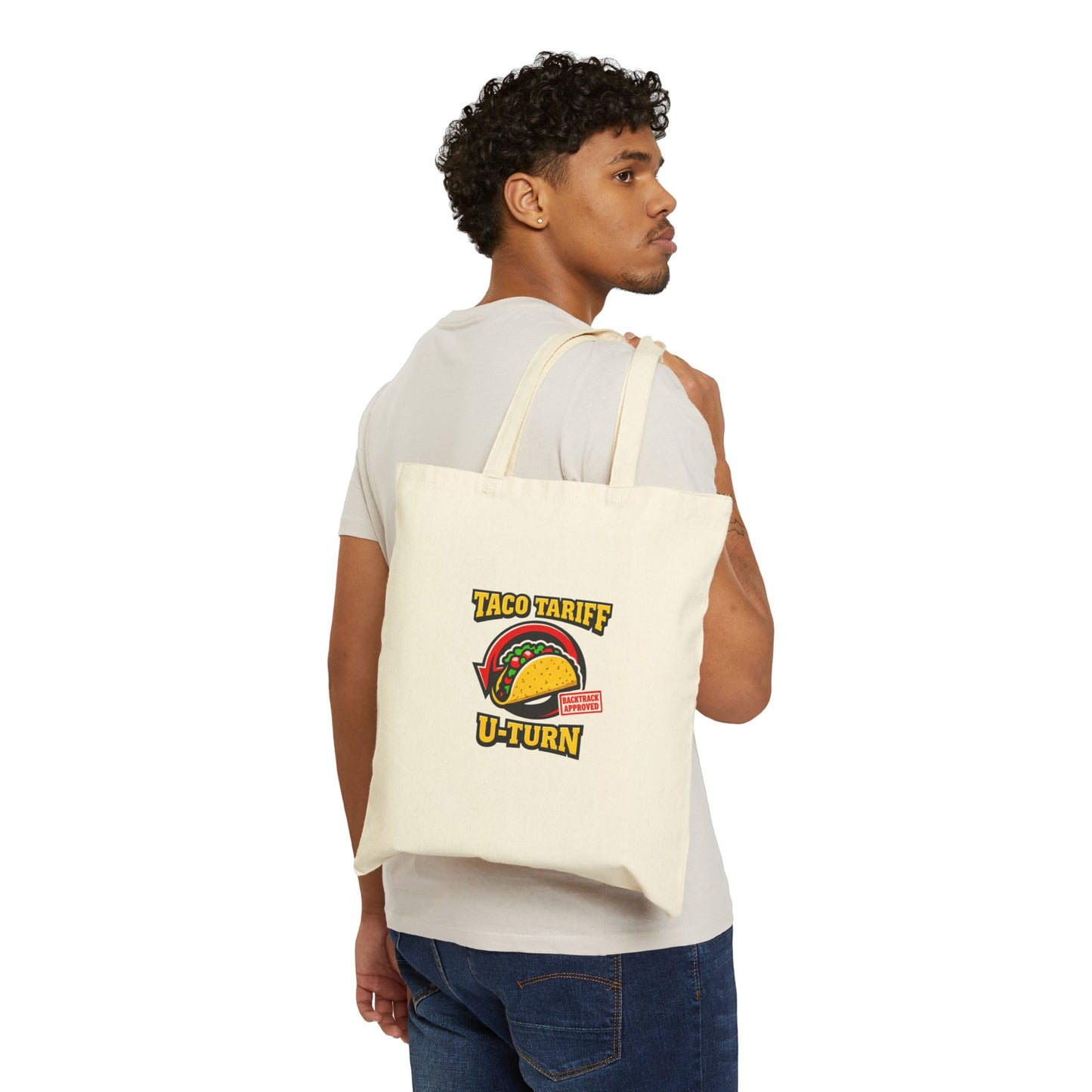Taco Tariff U-Turn Tote | political joke, protest typography