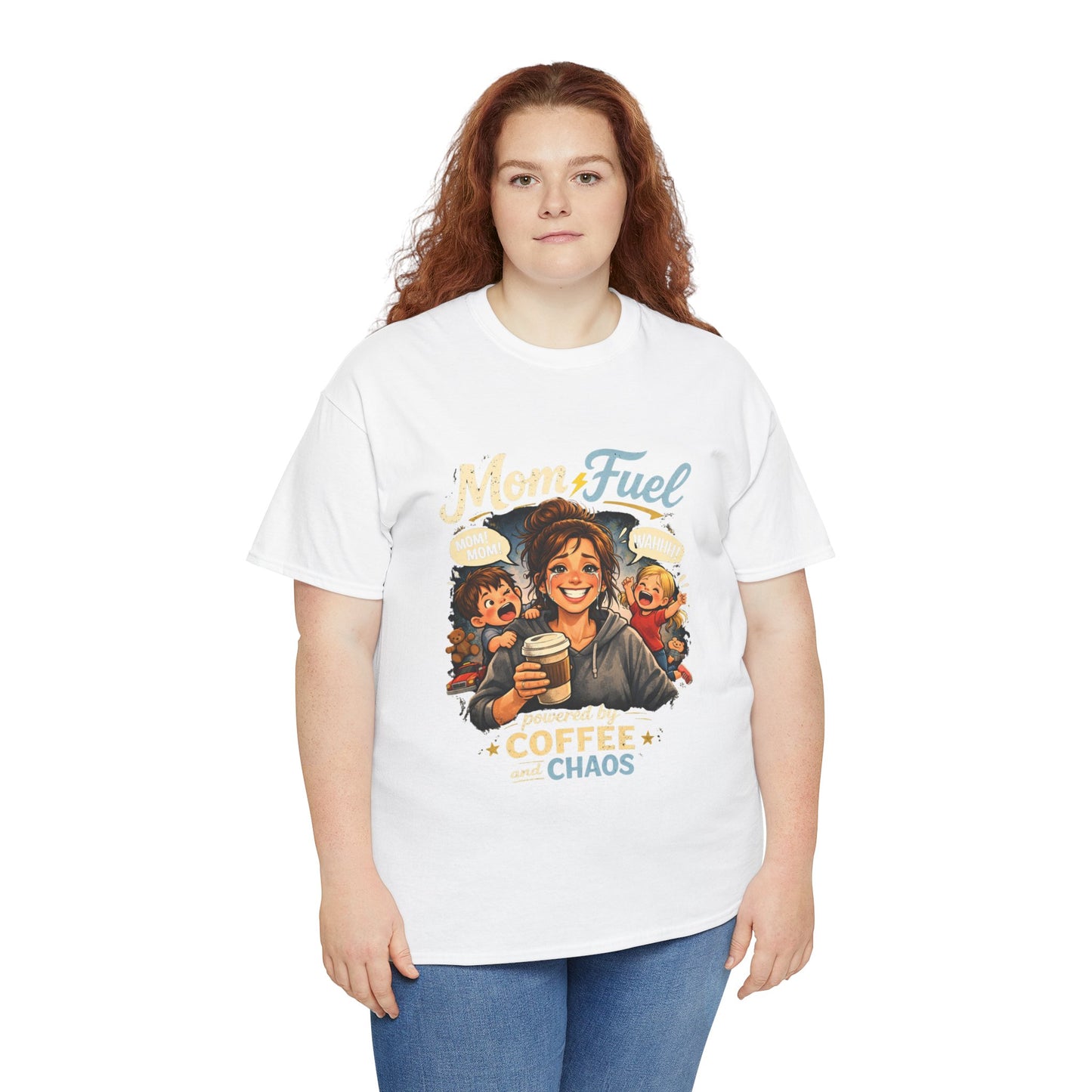 Mom Fuel Coffee & Chaos T-Shirt | Mom Coffee Shirt
