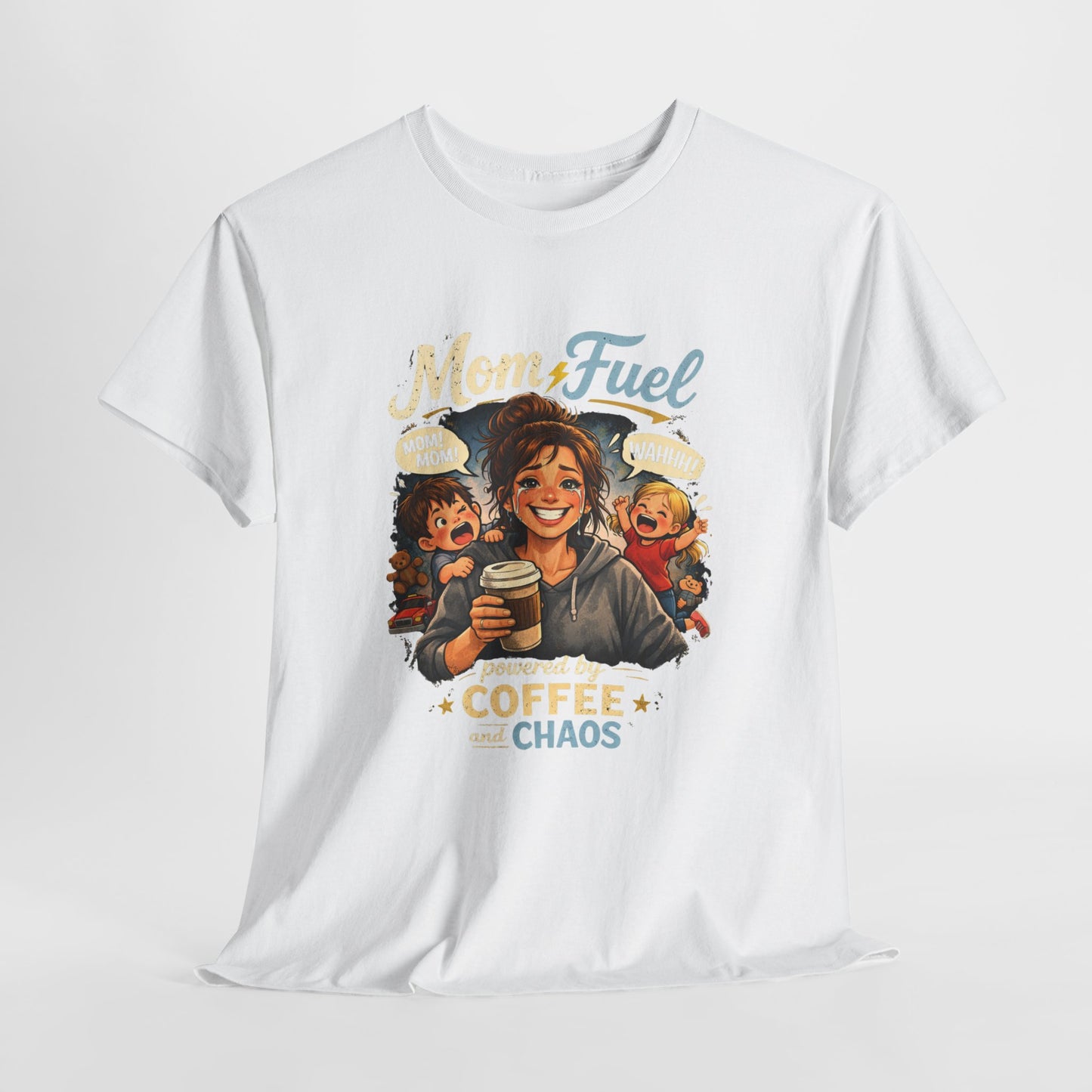 Mom Fuel Coffee & Chaos T-Shirt | Mom Coffee Shirt