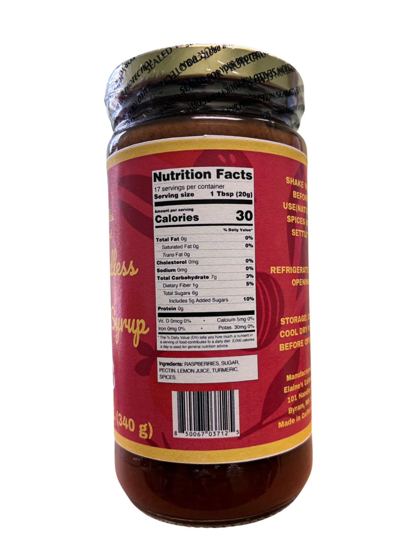 Spiced Seedless Raspberry Syrup
